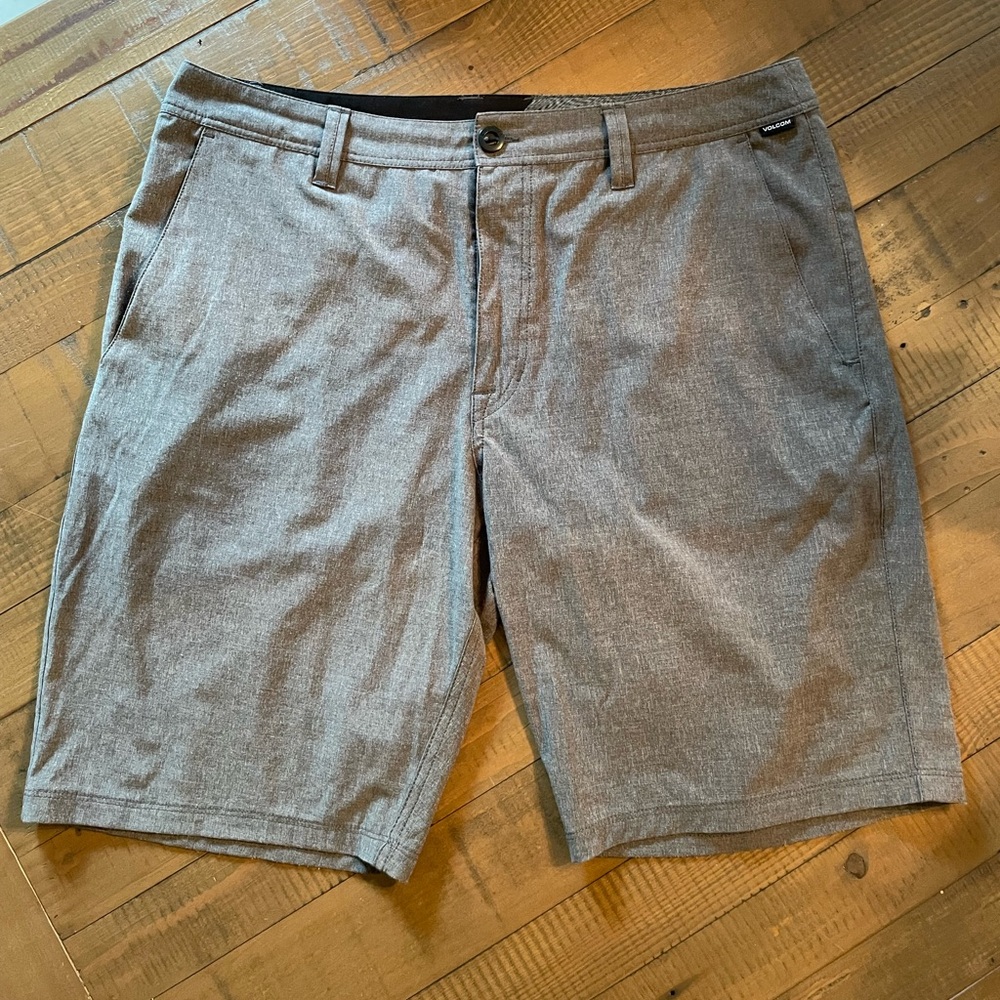 Volcom Men's Charcoal Flat Front Shorts